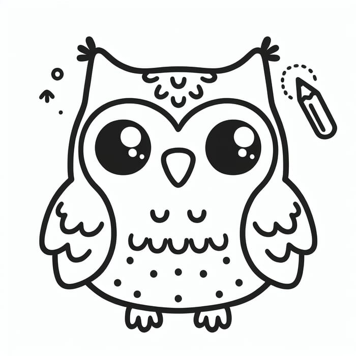 Simple and Cute Owl Coloring Page for Kids