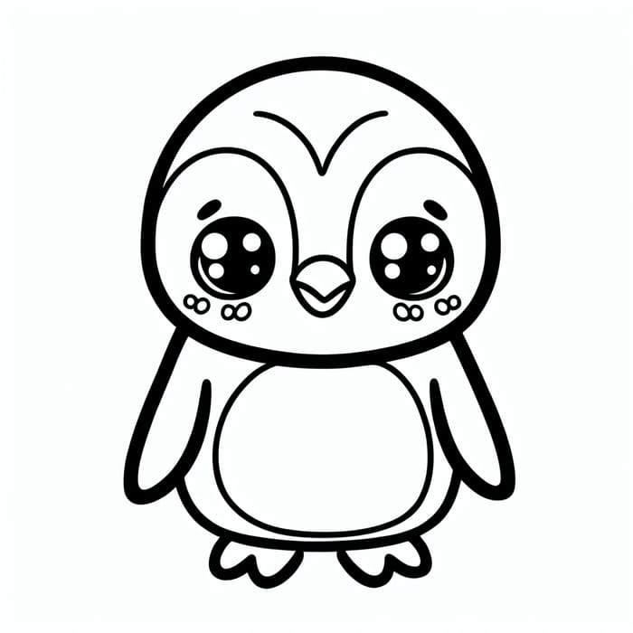 Cute Penguin Coloring Page for Kids