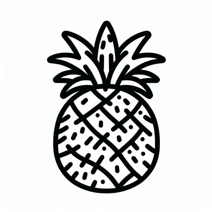 Simple Pineapple Coloring Page for Toddlers