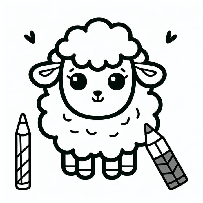 Simple Sheep Coloring Page for Young Children
