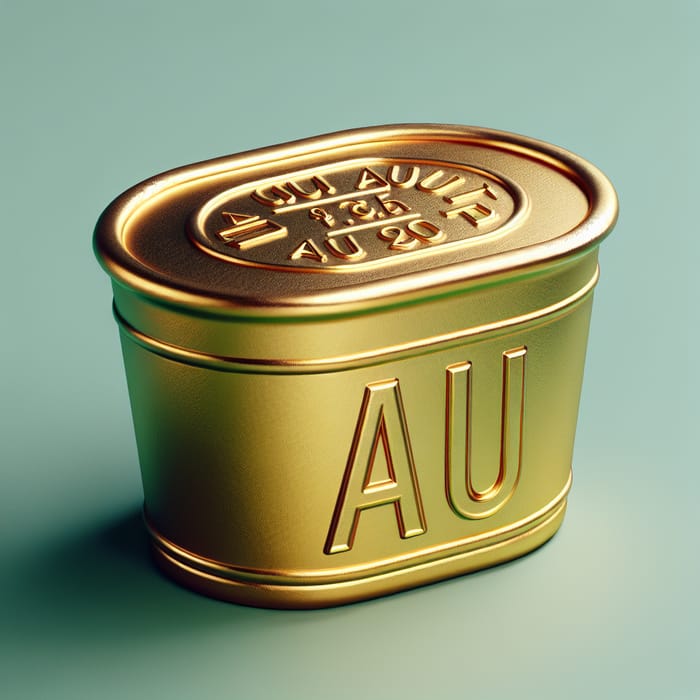 Gold Ingot Can with Au Words - Shiny Golden Design