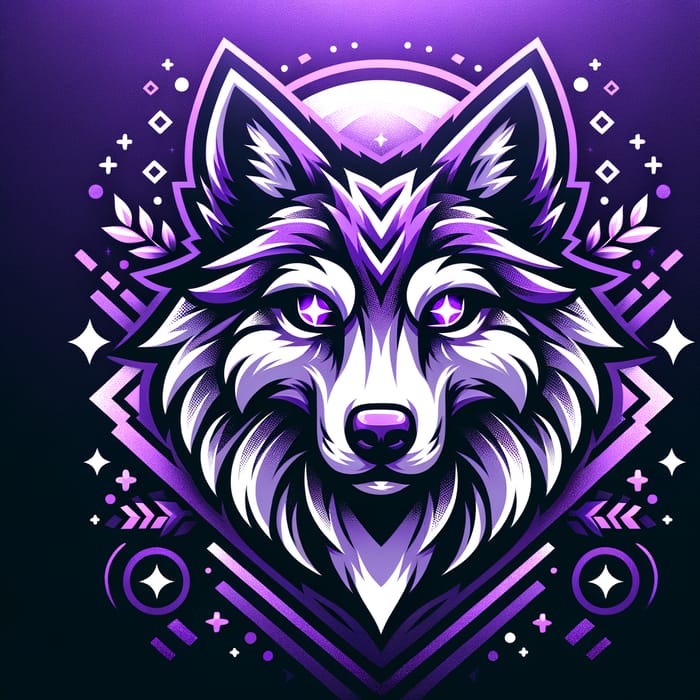 Fierce Wolf Purple Avatar for Twitch Gaming Channel