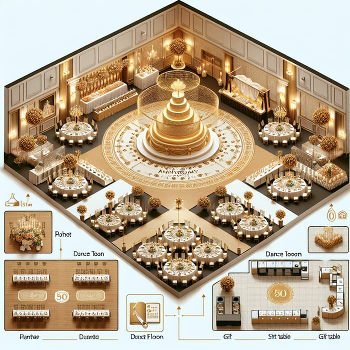 Golden Wedding Anniversary Floor Plan Design