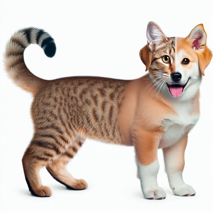 Dog-Cat Hybrid: Playful Dog with Feline Features