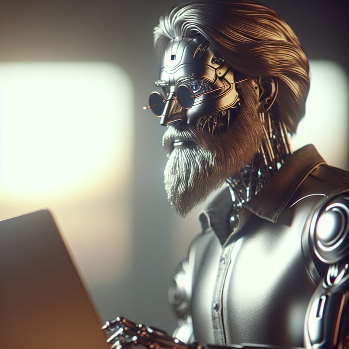 Cyberpunk Iron Woodsman: Tech-Savvy Developer