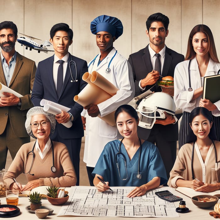 Professional Diversity: Engineer, Doctor, Chef, Lawyer, Teacher & Pilot