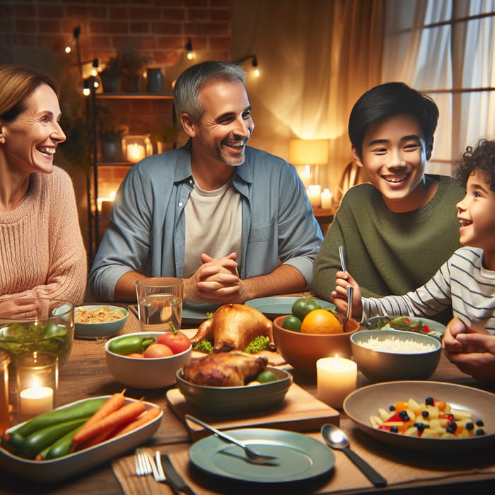 Family Meal - Heartwarming Multicultural Gathering