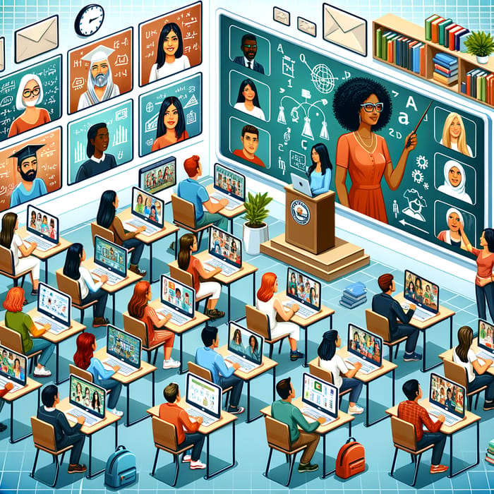 Virtual Online Educational School - Engaging Learning Environment
