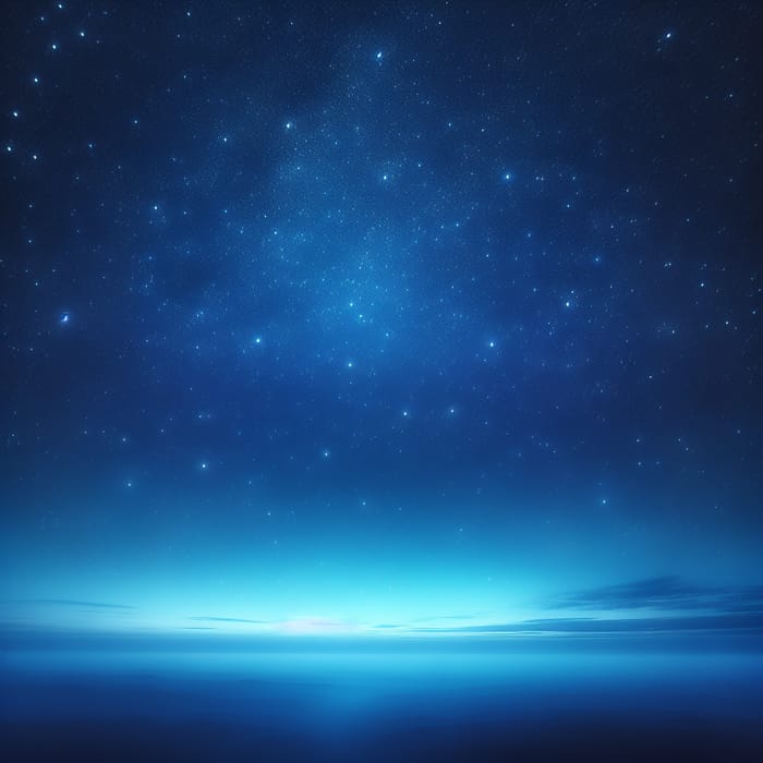 Serenity in Blue: Tranquil Night Sky with Sparkling Stars
