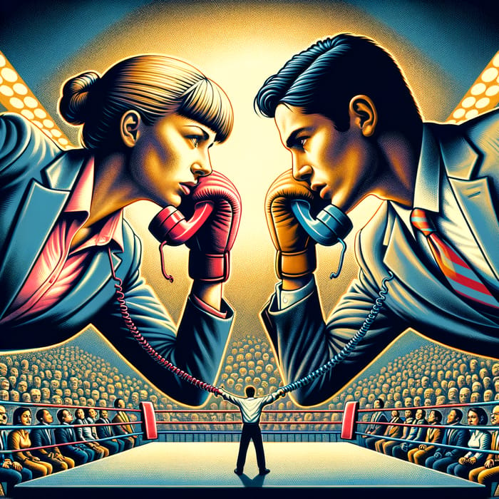 Sales Showdown: Phone Battle in the Ring Spectacle