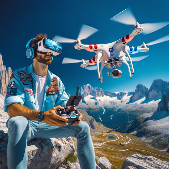 FPV Drone Pilot in Alps with VR Goggles | RedBull Plane Flyby