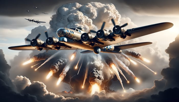 B17 Aircraft in Epic Battle: Unleashing Power and Grandeur in the Skies