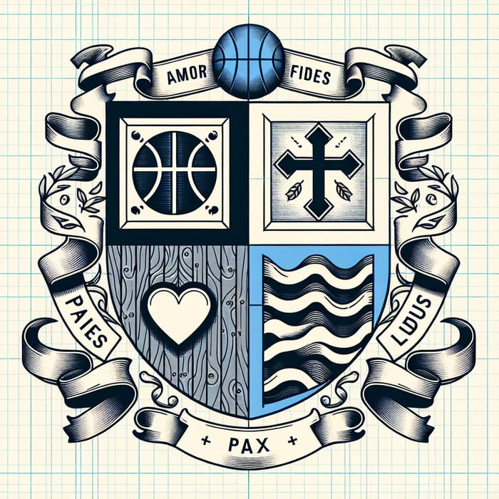 Passion, Love, Faith: Emblem of Basketball, Compassion, and Spirituality