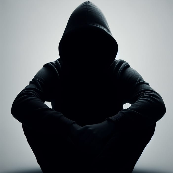 Hooded Figure Silhouette - Enigmatic Sitting Pose