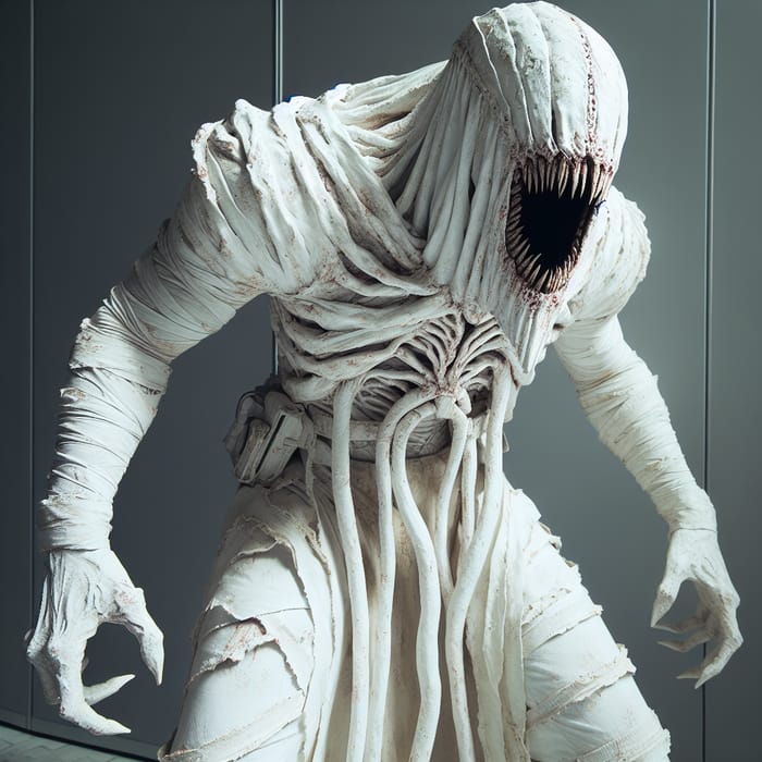 Faceless White Clothing Monster Sculpture