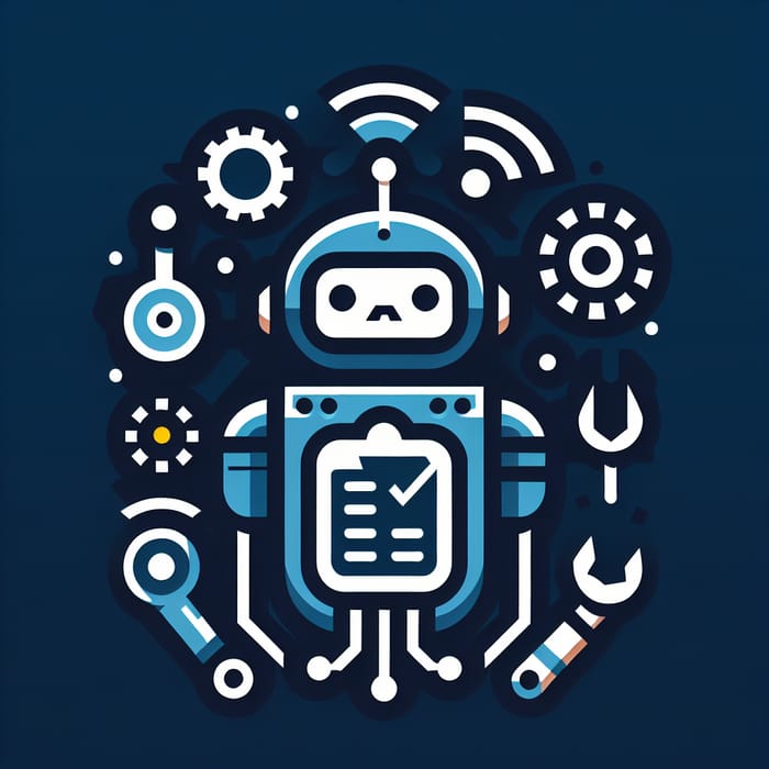 Mini Robot Logo Design for Workflow Automation