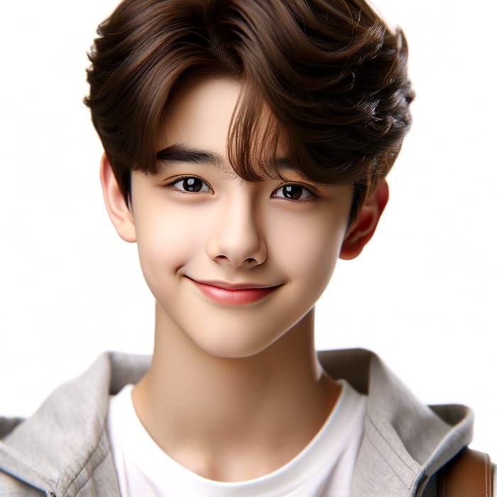 Korean Cuteboy with Trendy Hair and Charming Smile