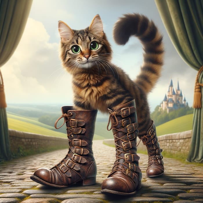Adorable Cat Wearing Stylish Boots