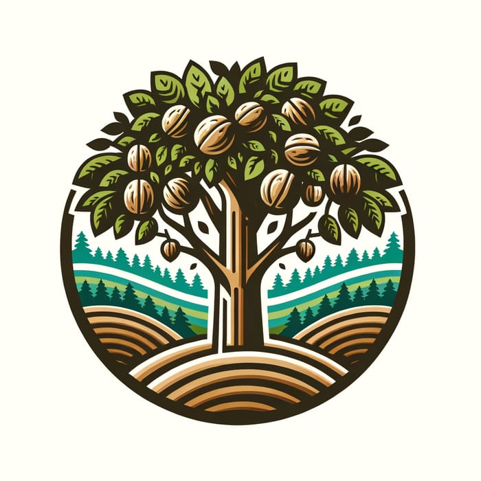 Walnut Trees Logo: Sustainable Timber Farm Visuals