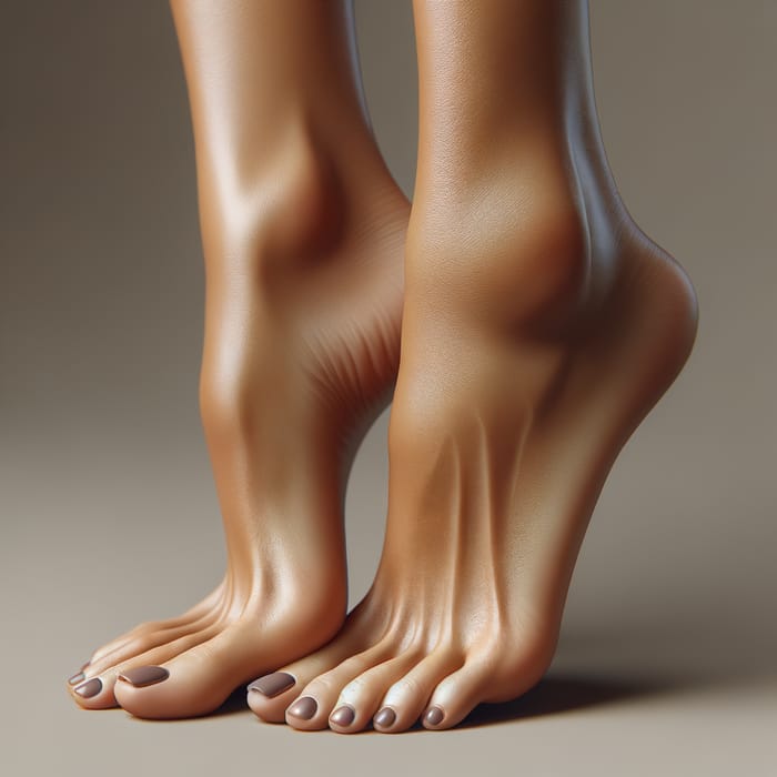 Woman's Beautiful Feet: Realistic Side View Depiction