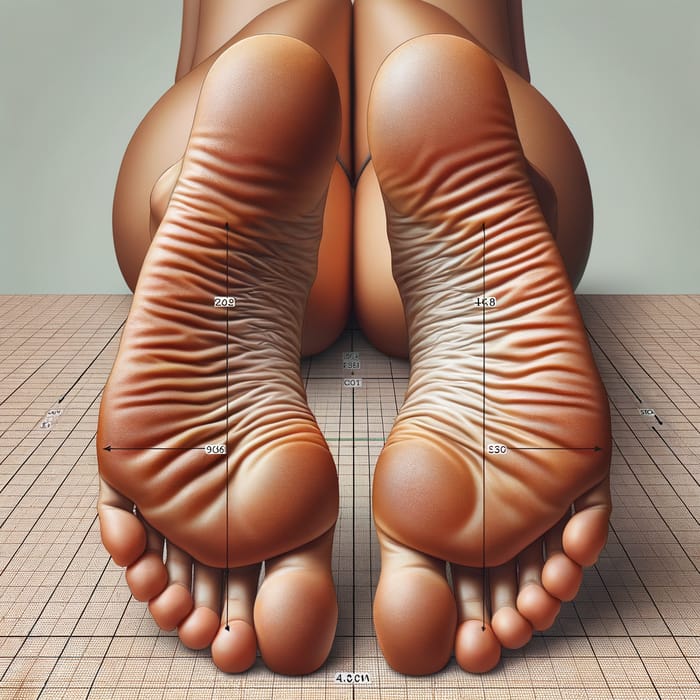 Photo-Realistic Medium Brown Female Feet | Wrinkled Soles & Toes