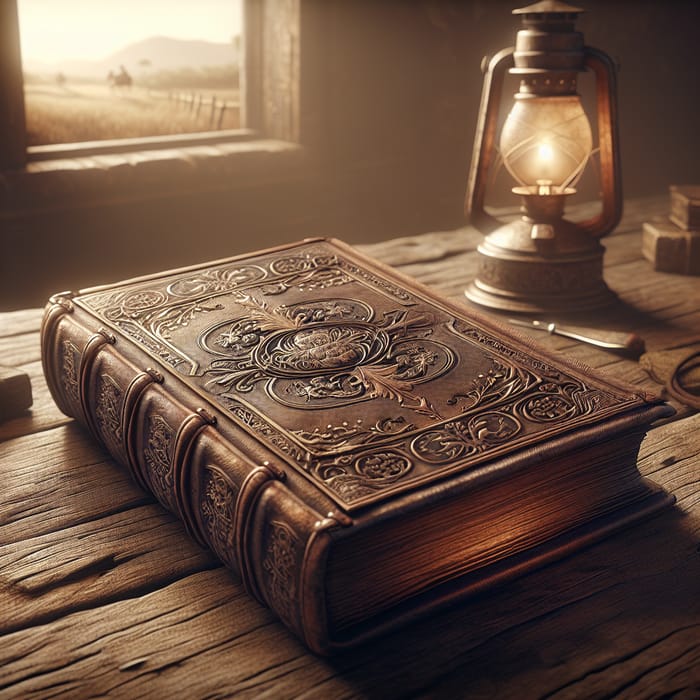 Antique Bible on Aged Wooden Table | Sacred Elegance