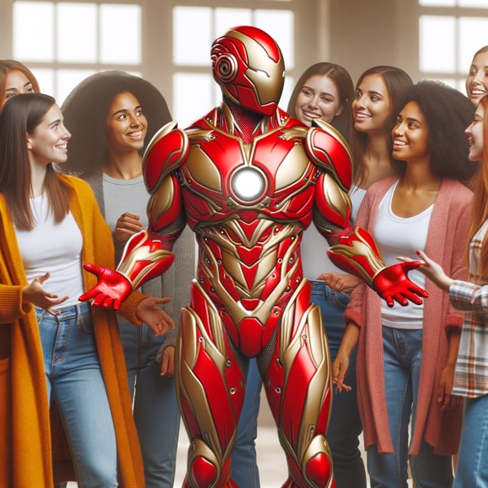 Iron Man Surrounded by Women | Social Gathering