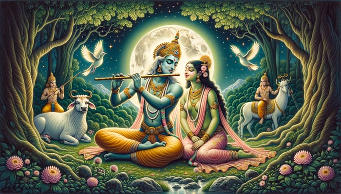 Enchanting Radha and Krishna | Mystical Indian Artistry