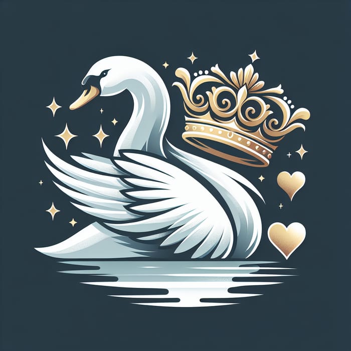 Swan Crown Heart Logo Design | Elegant Brand Identity