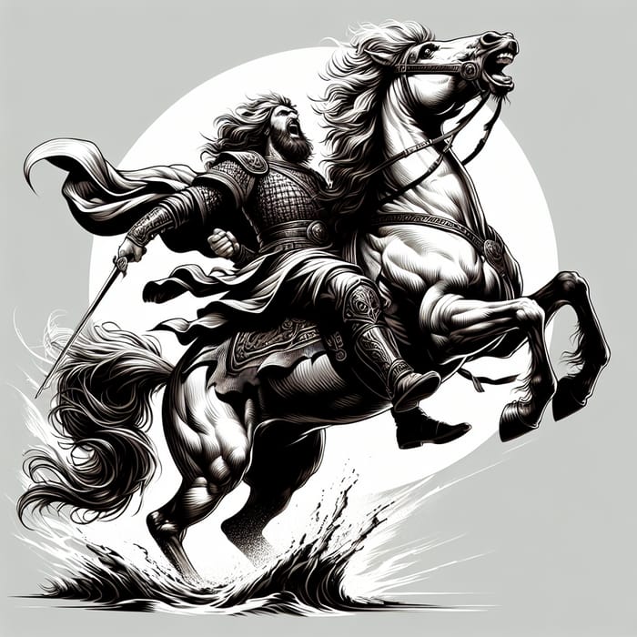 Majestic Horseman on Rearing Horse