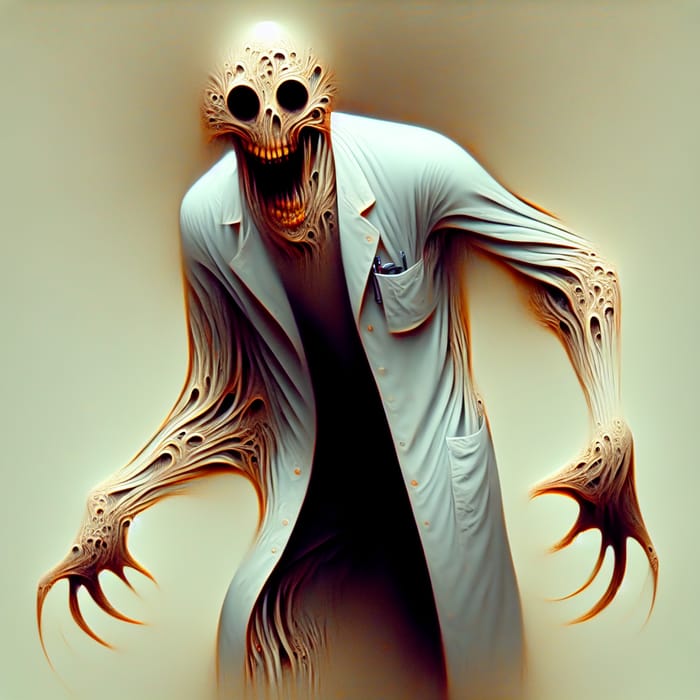 Eerie Nightmarish Doctor with Elongated Limbs