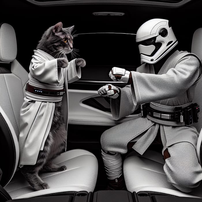 Jedi Cat and Obi-Wan Kenobi Ride in BMW | Galactic Adventure