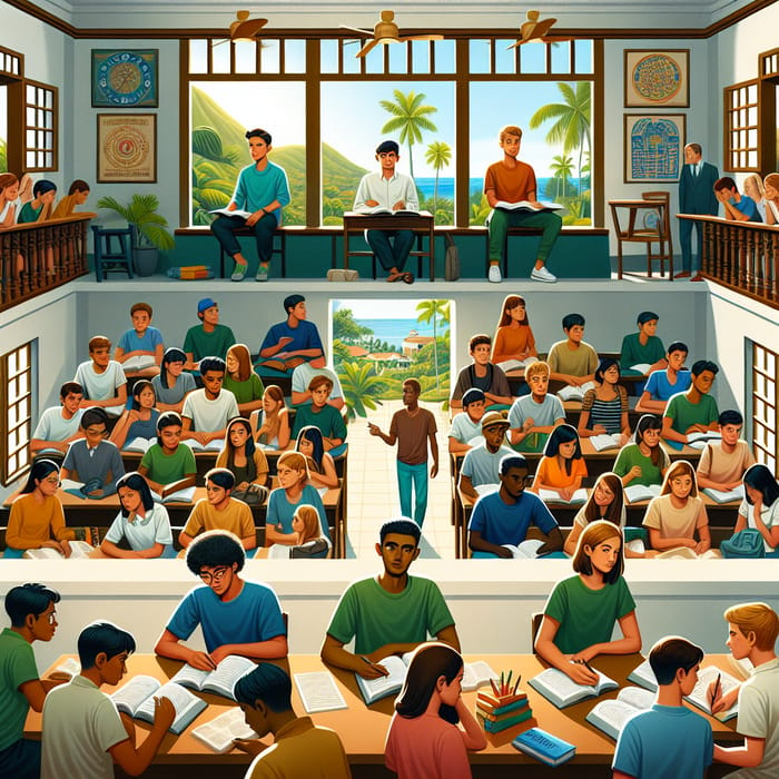 Diverse Group of Students in Philippines | Classroom Illustration