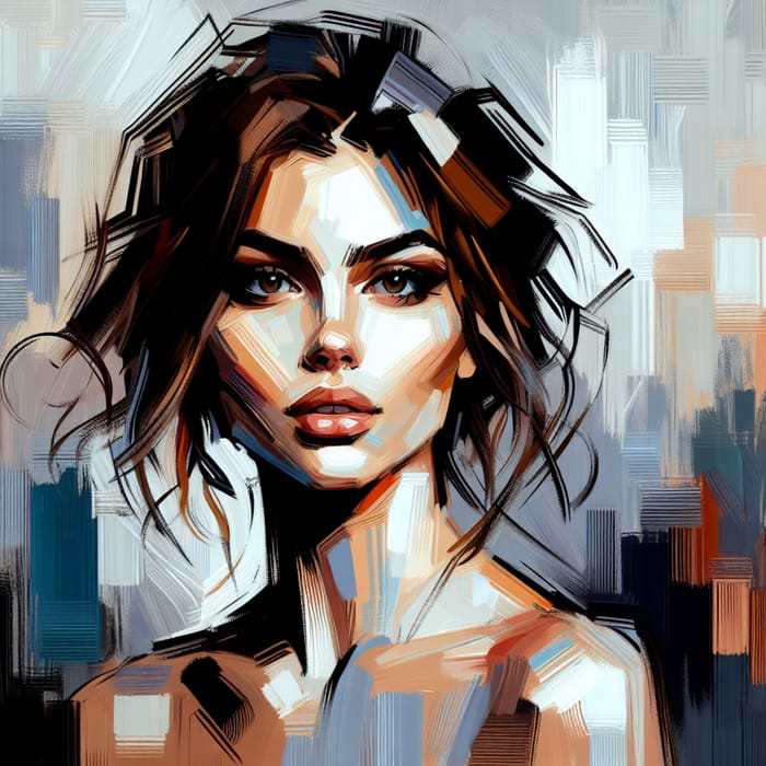 Selena Gomez: Abstract Expressionism Portrait