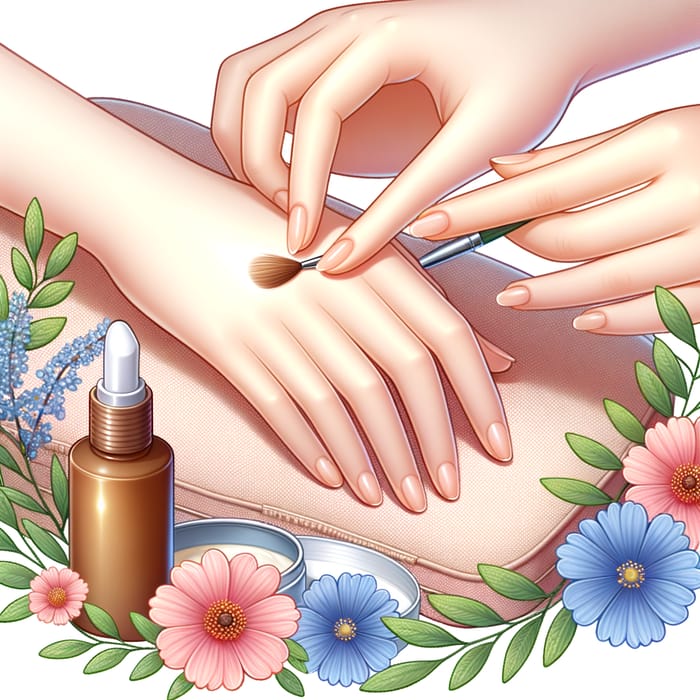 Detailed Illustration of a Gentle Touch on Skin