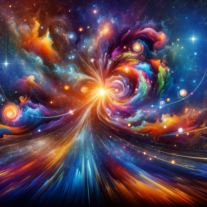 Vibrant Abstract Big Bang Theory Art - Exploding Universes