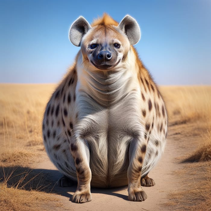 Majestic Full-Figured Hyena with Enormous Belly