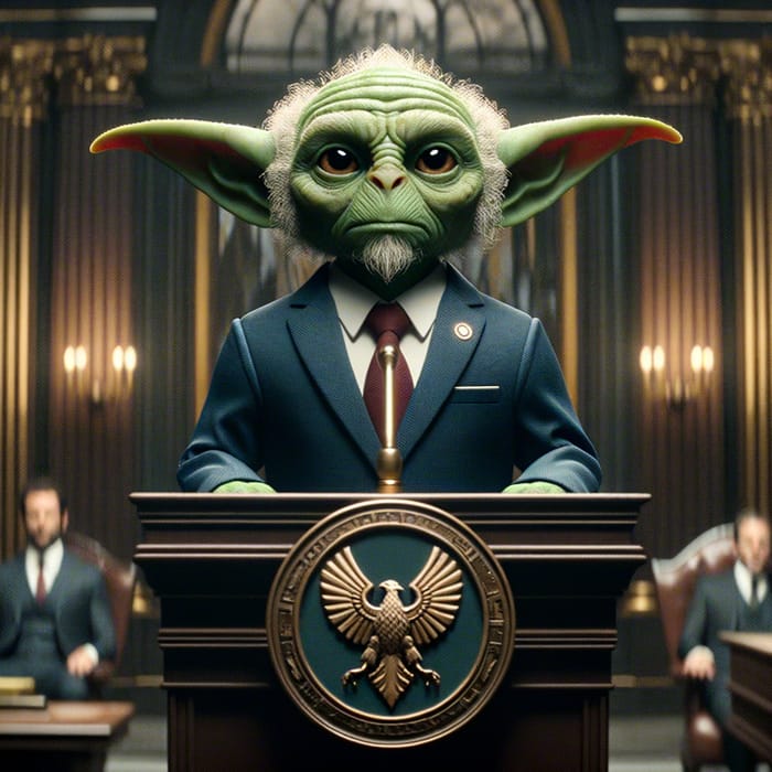 Yoda as President of US | Wise Mentor in Grand Hall