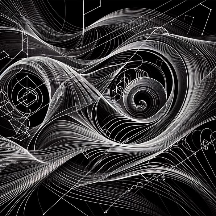 Fluidity and Harmony in Monochrome Waves Art