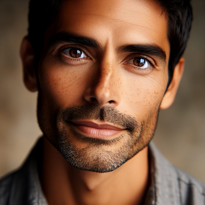 Hispanic Male Portrait | Mid-Thirties, Warm Brown Eyes & Charm