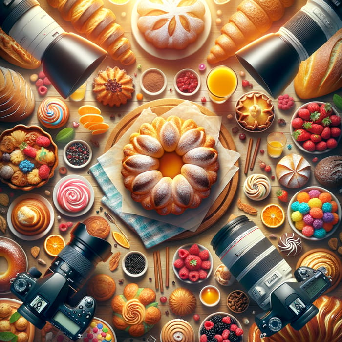 Colorful Bakery Delights | Freshly Baked Goods Top-Down View