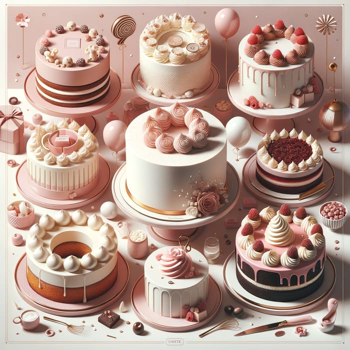 Delicious Cake Shop | Pale Bubblegum Pink Cakes Galore