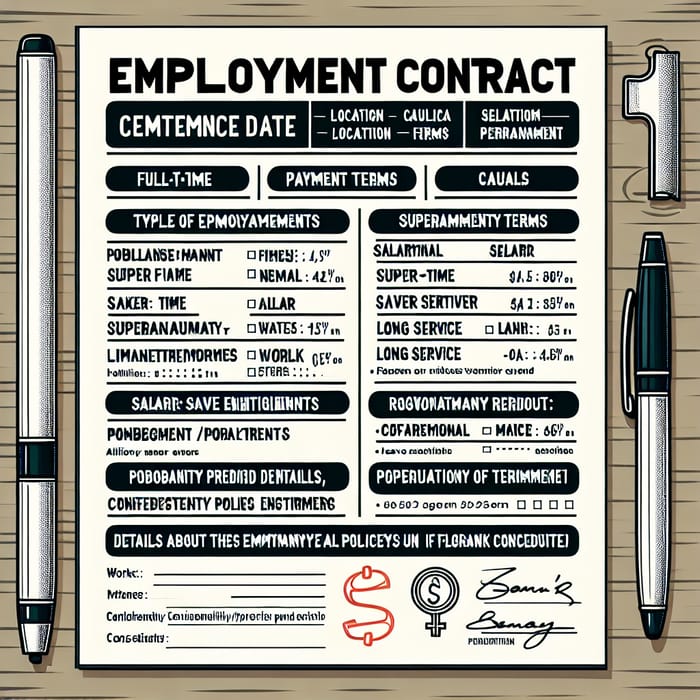 Employment Contract Form: Position, Date, Salary & More