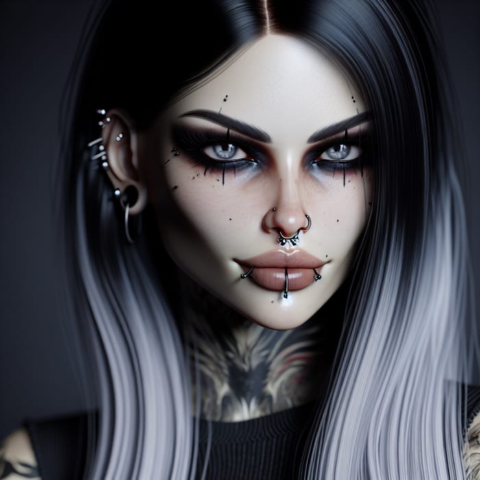 Gothic Fantasy: Coldly Beautiful Woman with Piercing Eyes
