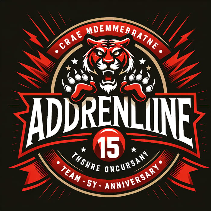 Adrenaline 15th Anniversary Team Logo Design | Red & Black Theme