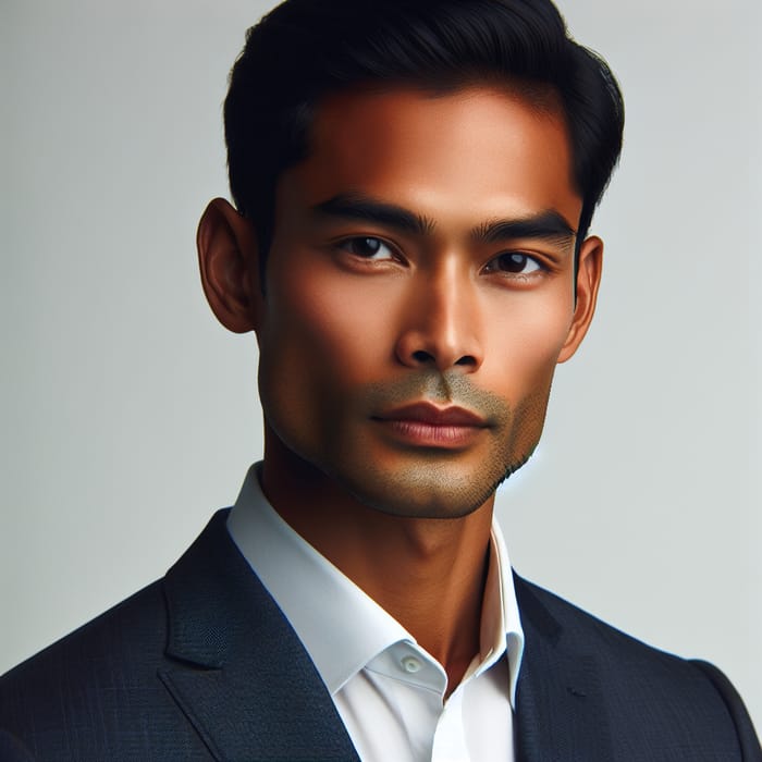 Smart Businessman: Clean-shaven, Tan, Professional Look