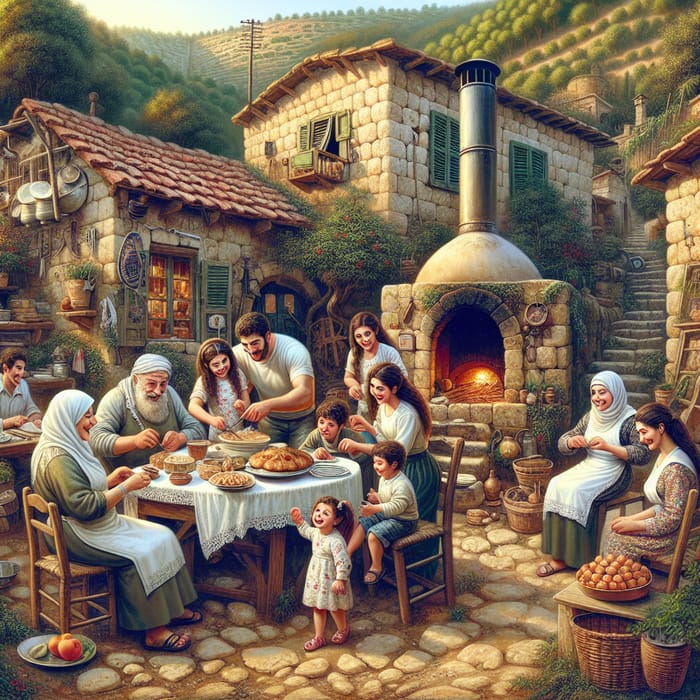 Multigenerational Levantine Family Harmony in New Year Dessert Tradition