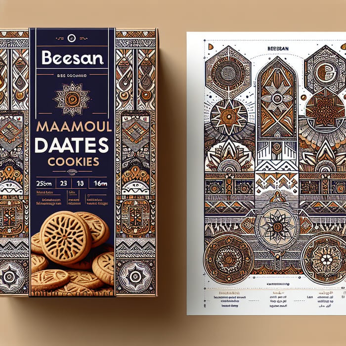 Vibrant Palestinian Maamoul Cookies Packaging Inspired by Cultural Heritage