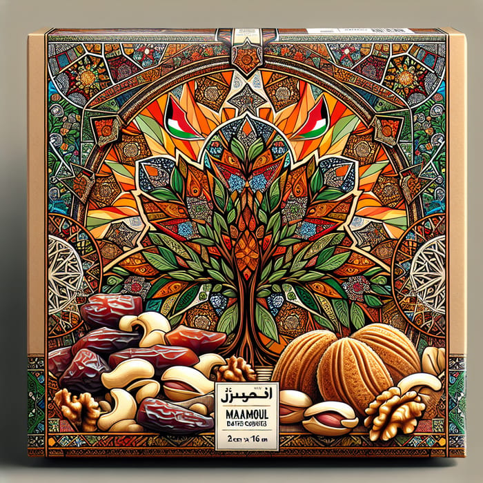 BEESAN Maamoul Dates Cookies: Vibrant Packaging Inspired by Palestinian Heritage