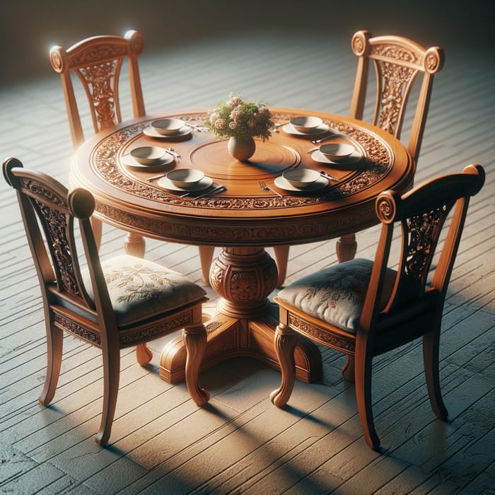Stylish Wooden Table and Chairs Set